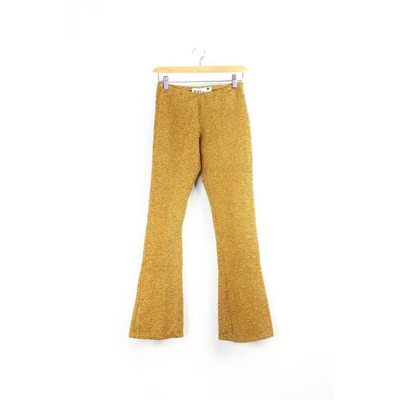 Vintage 90's TRIPP NYC Gold Ruched Slim Fit Flared Pants Trousers, Size M - Picture 13 of 15